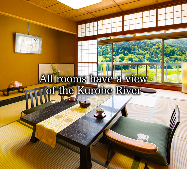 All rooms have a view of the Kurobe River